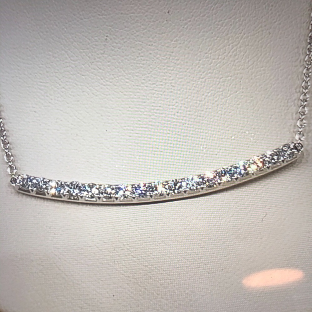 Genuine natural diamond bar necklace